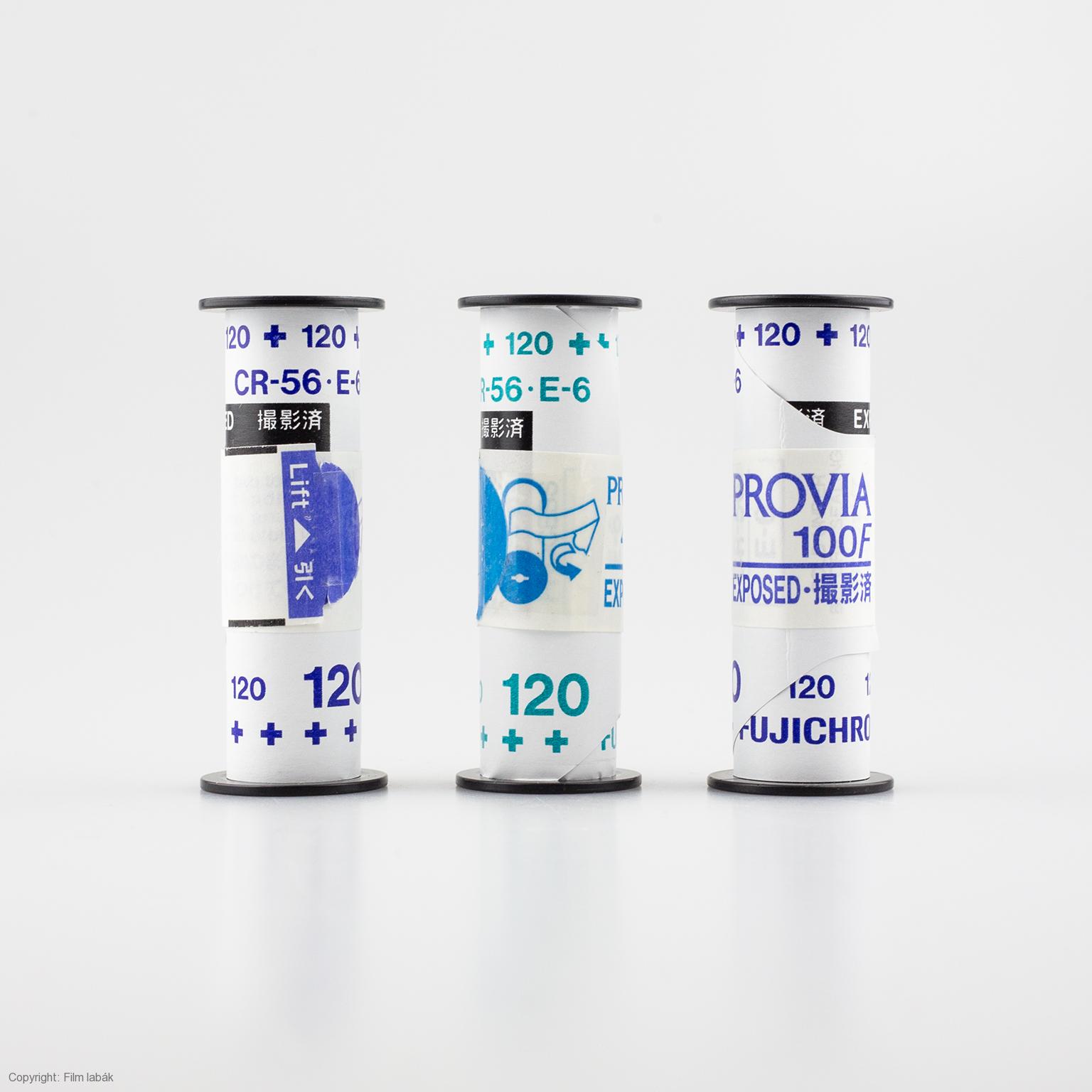 Vyvolanie a sken farebného pozitívneho filmu 120 (E-6)