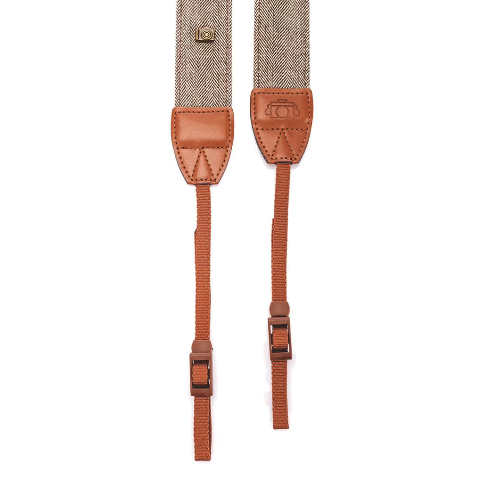 Tweedový popruh hnedý neck strap