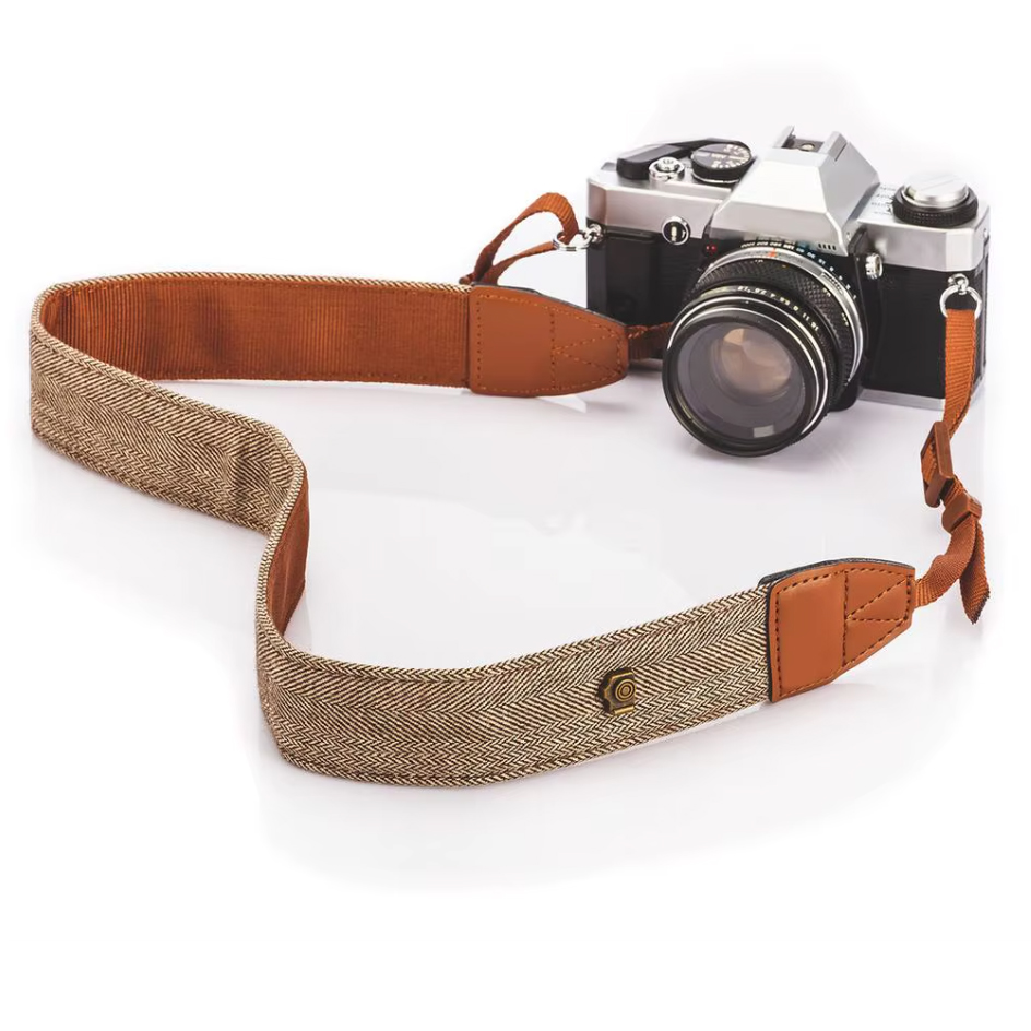 Tweedový popruh hnedý neck strap